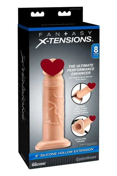 Страпон фаллопротез силіконовий Pipedream Fantasy X-Tensions, бежевий, 20 х 5 см Sex Aura