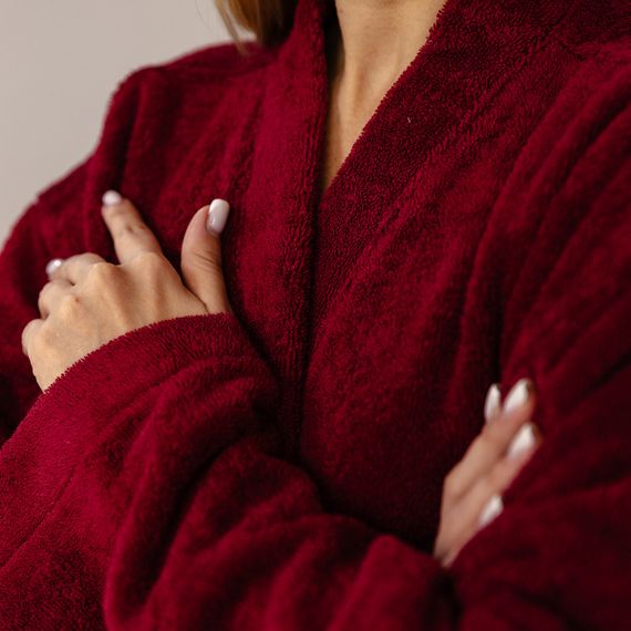 Халат SoundSleep Glory кімоно махровий 2XL бордо (94336092) | Зображення 3