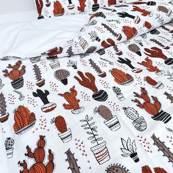 Комплект постільної білизни SoundSleep Cactus муслін підлітковий 145х210 см (94099744) | Зображення 3