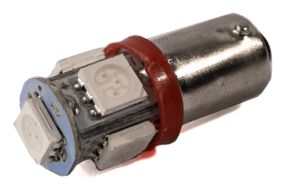 Светодиодная лампа AllLight T 8.5  5 диодов 5050 BA9S 12V RED