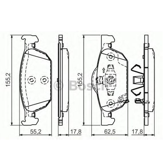 Тормозные колодки Bosch дисковые передние HONDA Accord 2,0-2,2 08 0986494383 | Зображення 1