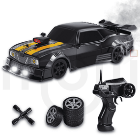 Большая Гоночная Машинка для Дрифта на Аккумуляторе с Паром и с LED Подсветкой на Пульте Управления RC Race Muscle Car 4WD 28 см