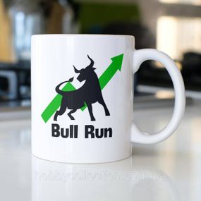 Кружка з принтом "Bull Run" 330 мл Біла