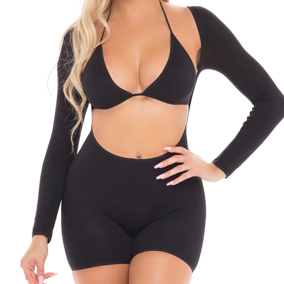 Комплект KNOCKOUT 2PC PLAYSUIT SET BLACK, OS Sex Aura | Зображення 2