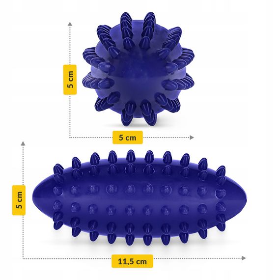 М'яч масажний огірок 4FIZJO Spike Bean 11.5 x 5 см Blue (P-5905973403306) | Зображення 4