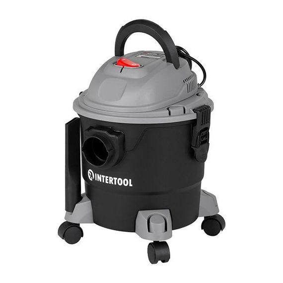 Пилосос будівельний, 1,0 кВт, >17 кПа, бак 15 л пластик, шланг 1,5 м INTERTOOL DT-1015 | Зображення 2