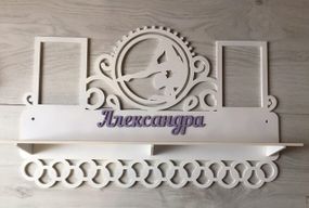 Медальниця для художньої гімнастики, іменна з поличкою, дерев'яна, тримач для медалей, медальниці