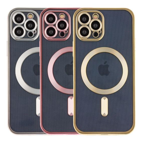 Чехол TPU Metallic Chrome з повним захистом камери with Magsafe для Iphone 12 Pro Цвет Titan
