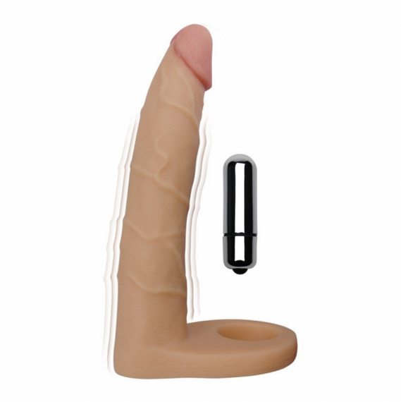 Тілесна насадка-вібратор для подвійного проникнення 7" The Ultra Soft Double-Vibrating 17 см Sex Aura | Зображення 2
