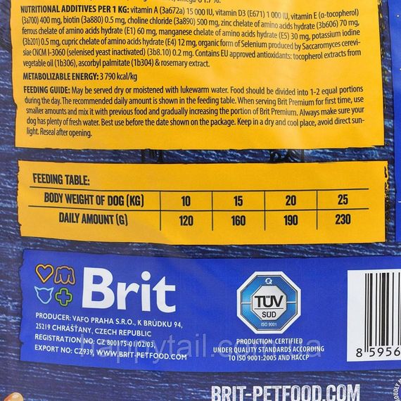 Корм Brit Premium by Nature Adult M для взрослых собак средних пород, курица, 3 кг | Зображення 3