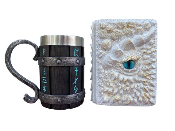 Подарунковий набір Кухоль 3D Скандинавські Руни та Блокнот 3D «Око Крижаного Хранителя»