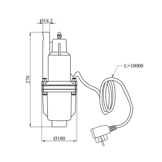 Насос глибинний вібраційний Pumpman TVM60-10 Нmax 70 м Qmax 1,1 куб.м 250 Вт | Зображення 1
