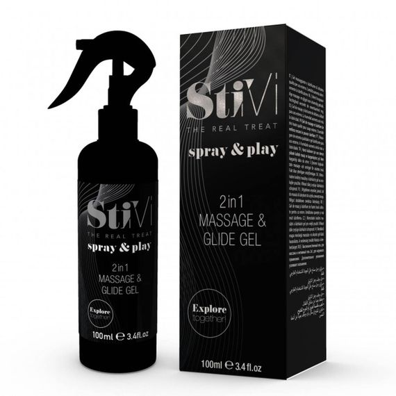 Лубрикант и массажный гель HOT StiVi Spray&Play 2в1, 100 мл Sex Aura
