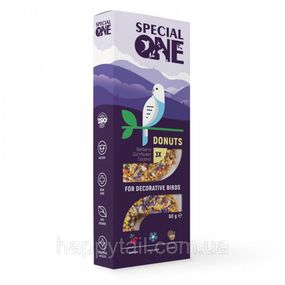 Ласощі Special One Пончики для птахів: барбарис, волошка, кокос, 60 г