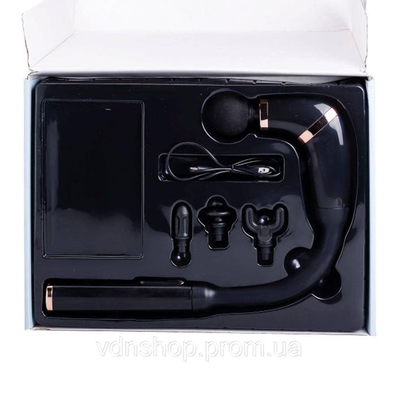 Перкуссионный ручной массажер аккумуляторный 17 Вт зарядка от USB до 3200 об/мин Черный HP-11-11B | Зображення 6