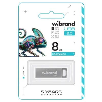USB флеш накопитель Wibrand 8GB Chameleon Silver USB 2.0 (WI2.0/CH8U6S) | Зображення 1