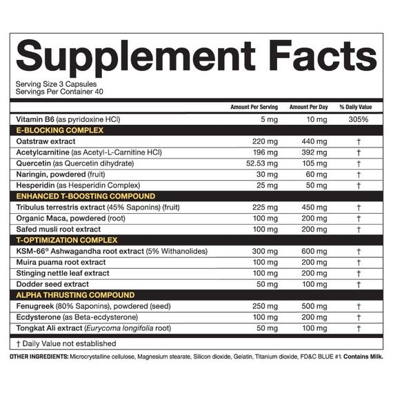 Комплексний тестостероновий препарат Magnum Nutraceuticals Thrust 120 Caps | Зображення 1