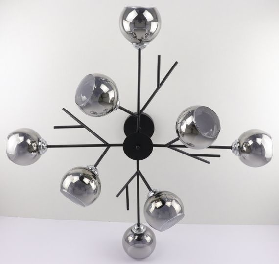 Люстра стельова на 8 лампочок 25023 Чорний 34х85х85 см. | Зображення 3