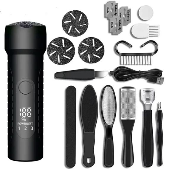 Пемза электрическая для ног пемза с круглыми насадками для ног на USB роликовая пилка Schwarz&Mayer 17 элементов в наборе