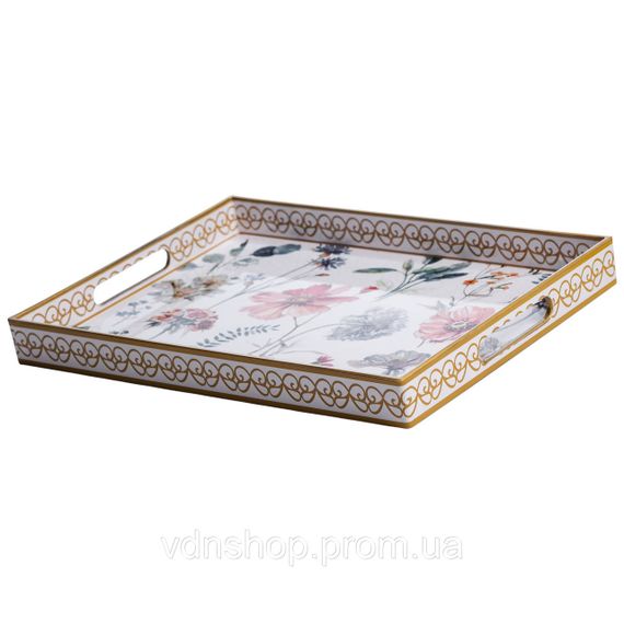 Набор прямоугольных подносов для подачи еды 2 (шт) 40×30×4 (см) красивые декоративные подносы для кухни, в кровать, на стол | Зображення 4
