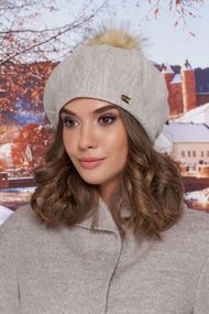 Берет с цельной флисовой подкладкой «Ляманта» светлый кофе
