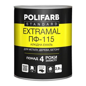 Емаль алкідна ПФ-115 ExtraMal чорна 2,8 кг Polifarb