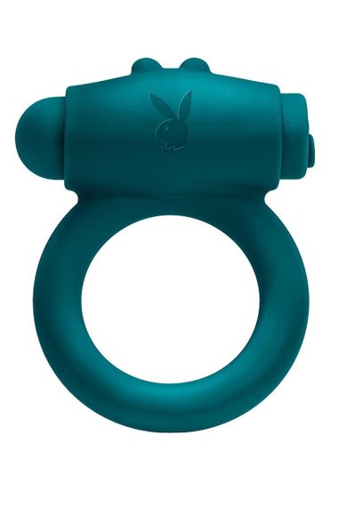 Эрекционное кольцо с вибропулей Evolved Playboy Bunny Buzzer, зеленое sexstyle | Зображення 1