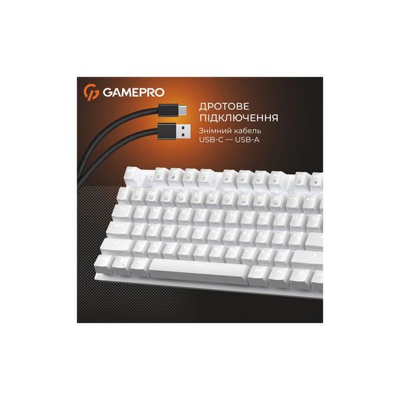 Клавіатура GamePro Genesis Joker MK124W Outemu Red Switch USB UA White (MK124W) | Зображення 8