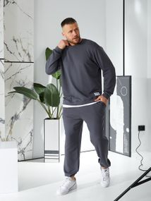 Мужской спортивный костюм свободный с эффектом 2 в 1, LI2015 цвет серый, размер 44/46