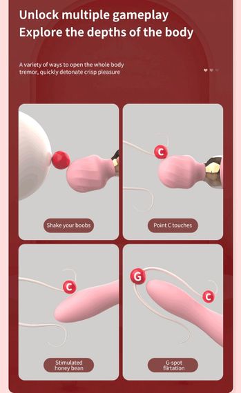 Вібратор мікрофон "Double vibration", колір рожевий, 10 режимів вібрації sexstyle | Зображення 5