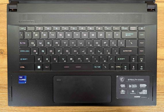 Ігровий ноутбук Б-клас MSI Stealth GS 66 / 15.6" (2560x1440) IPS / Intel Core i9-12900H (14 (20) ядер по 3.8 - 5.0 GHz) / 32 GB DDR5 / 1000 GB SSD / nVidia GeForce RTX 3080, 16 GB GDDR6, 256-bit / WebCam / Windows 11 б/в + Подарунок Миша / USB | Зображення 3