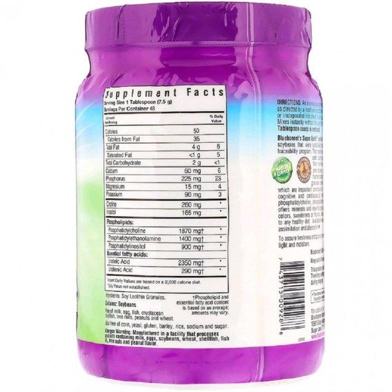 Лецитин Bluebonnet Nutrition Lecithin Granules, 12.7 Oz 360 g /48 servings/ BLB0928 | Зображення 1