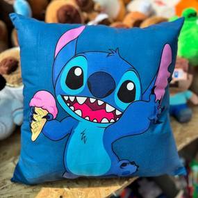 Дитяча подушка Стіч із морозивом, Велюрова наволочка та легкий силіконовий наповнювач