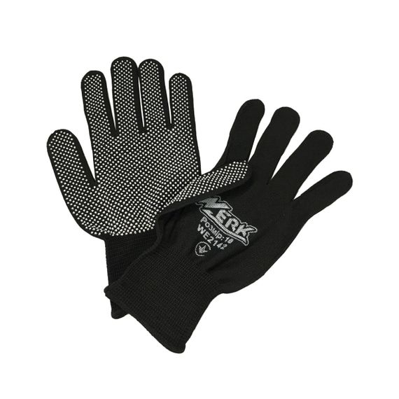 Рукавички трикотажні нейлонові, чорний колiр, бiла крапка WERK (WE2142)