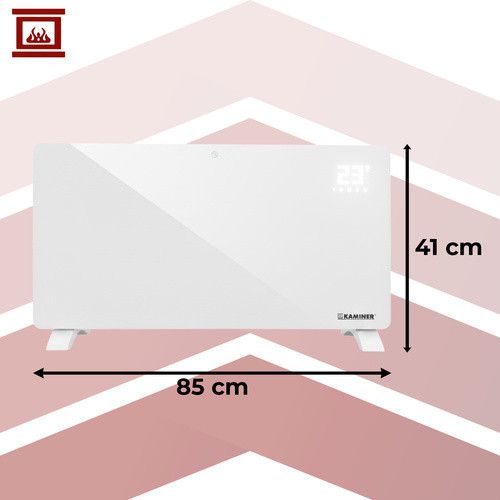 Електричний скляний обігрівач KAMINER ZELVA 2300–2500 Вт з Wi-Fi та пультом дистанційного керування | Зображення 1