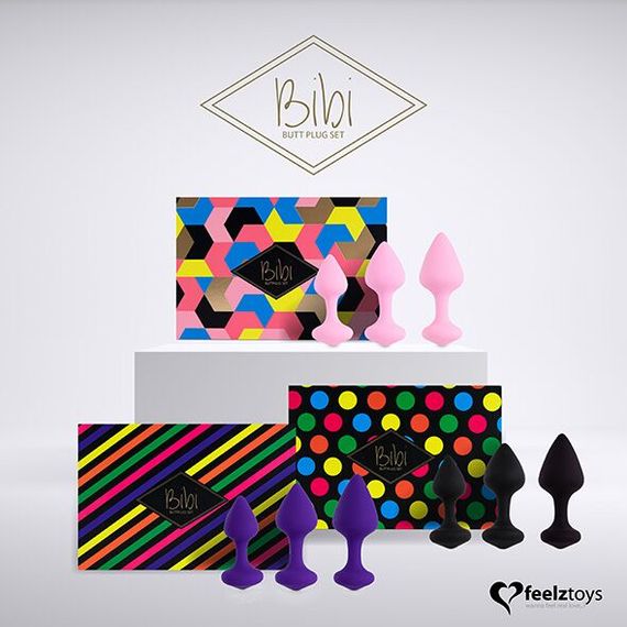 Набір силіконових анальних пробок FeelzToys - Bibi Butt Plug Set 3 pcs Pink | Зображення 5