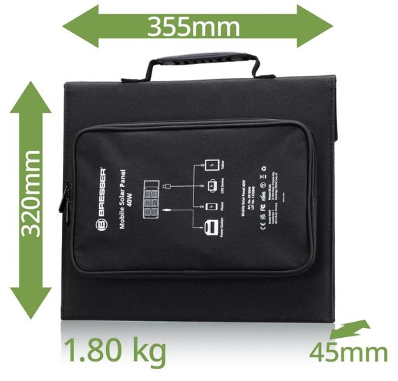 Портативний зарядний пристрій сонячна панель Bresser Mobile Solar Charger 40 Watt USB DC (3810040) 930149 | Зображення 6