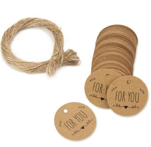 Бірка підвісна з крафтового паперу  For you (100 шт) | Зображення 2