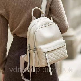 Жіночий наплічник для прогулянок 30х23х12, шкіряний рюкзак, білий