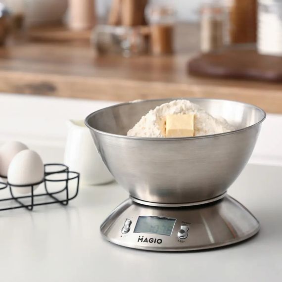 Кухонні електронні ваги для зважування продуктів MAGIO, Ваги кухонні в подарунок харчові CN-55 | Зображення 3