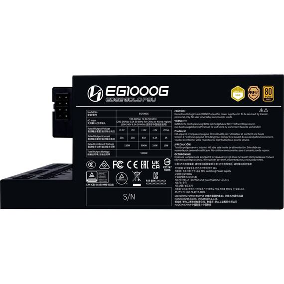 Блок живлення Lian Li 1000W EDGE GOLD Black (G9P.EG1000G.BH00.EU) | Зображення 3
