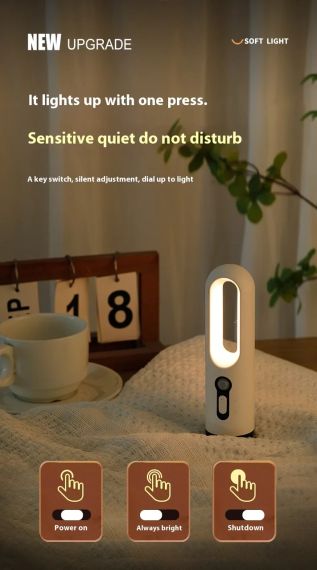 AiQUE SmartLight 2-in-1 — портативний світлодіодний нічник з датчиком руху та ручним режимом | Зображення 7