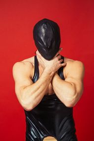 Закрытый кожаный капюшон D&A Deprivation mask Leather