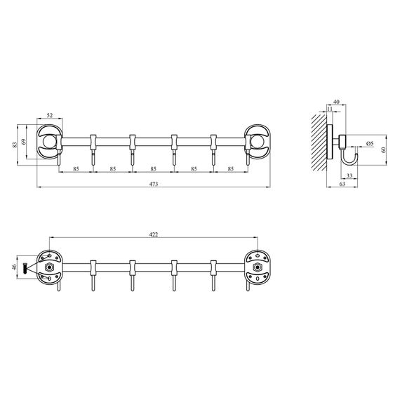 Гачок для ванної кімнати Kroner KRM Elbe - ACC2914-6 (CV022878) | Зображення 1