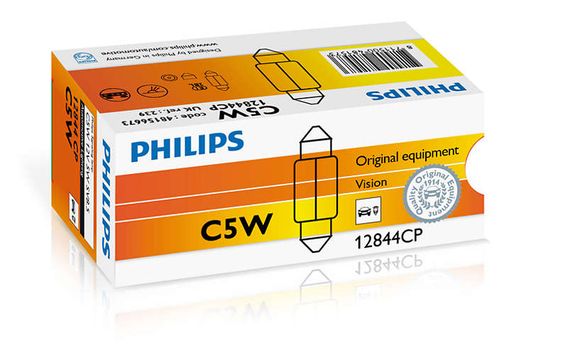 Указательная лампа накаливания PHILIPS 12844CP C5WX35mm 12V 5W SV8,5 | Зображення 1