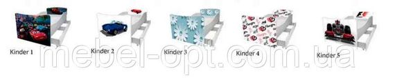 Детская кровать Kinder 7 Ромашки, с ящиком для белья | Зображення 2