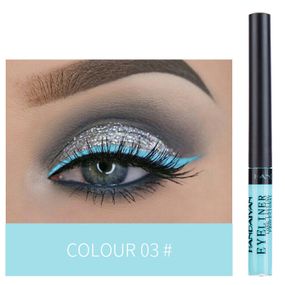 Кольорова водостійка підводка для очей HANDAIYAN Eyeliner Long Lasting Professional колір №3 Блакитний
