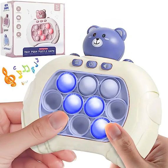 Іграшка-антистрес Pop it PRO Bear Blue / Електронна приставка консоль для дітей