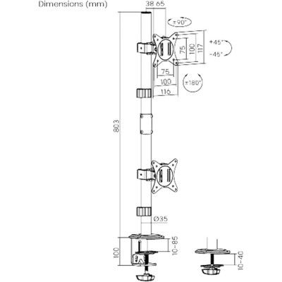 Кронштейн Brateck LDT66-C02V | Зображення 3