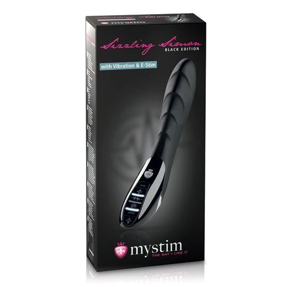 Вибратор с электростимуляцией Mystim Sizzling Simon eStim Black, миостимулятор sexstyle | Зображення 1